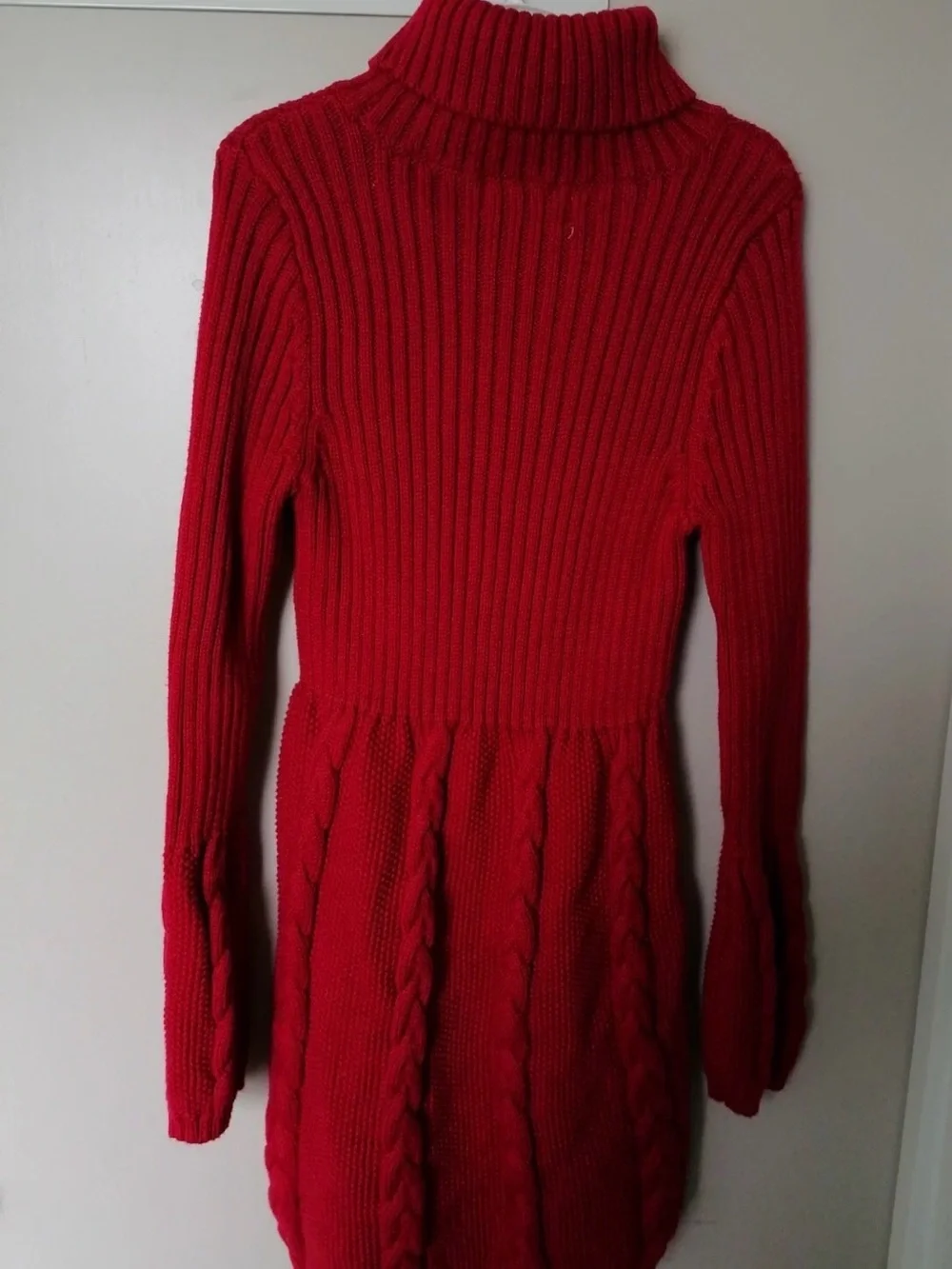 GAP Red Turtleneck Cable-Knit Kids Dress